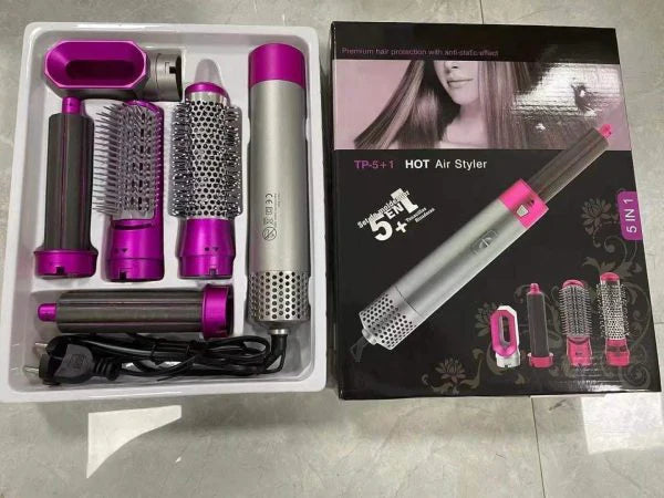 Muti-Functional 5 IN 1 Hair Styling Tool Detachable Hot Air Brush Hair Dryer with Comb